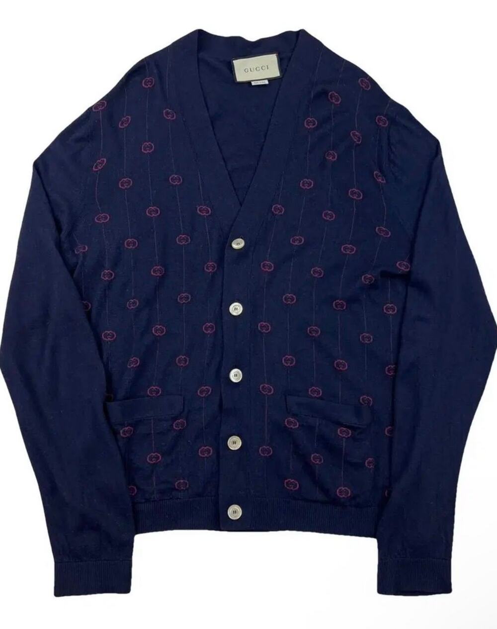 Gucci GG Lamé Wool Jacquard Cardigan